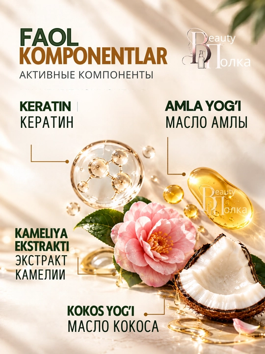 Sochlar uchun konditsioneri CAFE MIMI namlantiruvchi, tiklovchi,silliqlik va jilo beruvchi