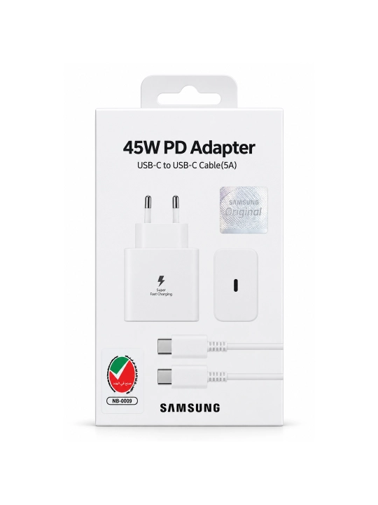 Сетевое зарядное устройство 45W PD USB-C с кабелем Type-C - Type-C