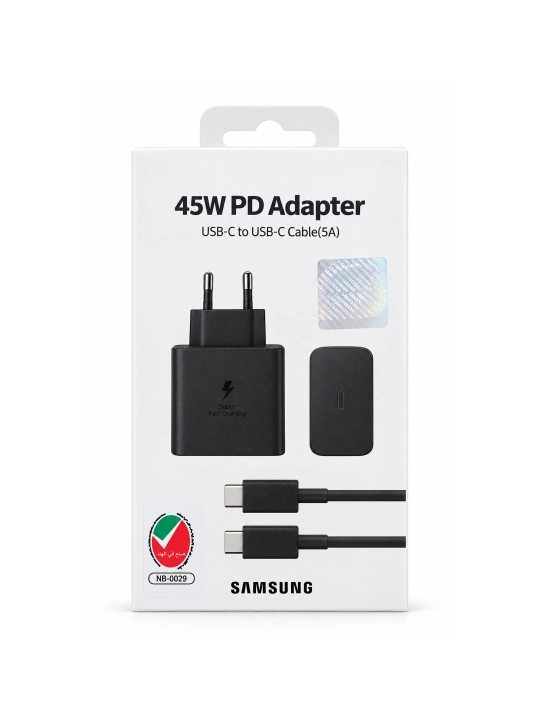 Сетевое зарядное устройство 45W PD USB-C с кабелем Type-C - Type-C