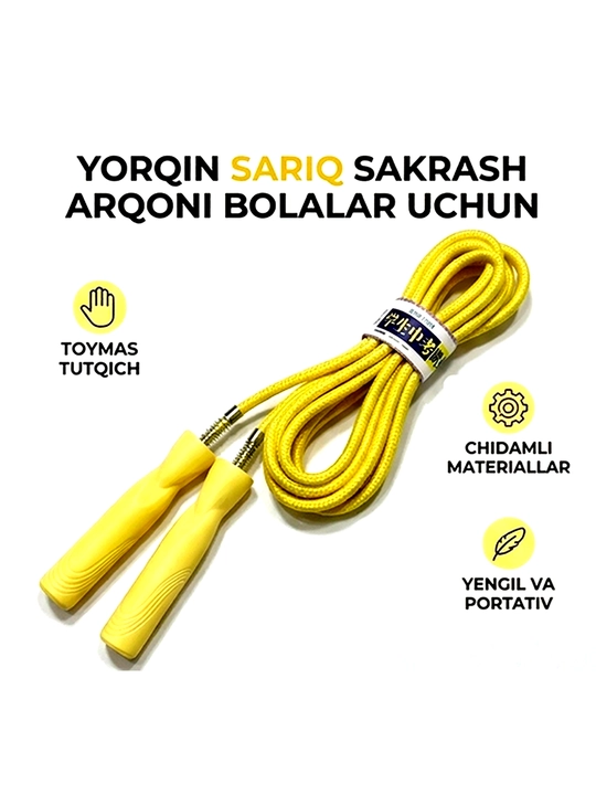Bolalar va kattalar uchun qulay tutqichli, 5 xil rangdagi fitnes va sport uchun sakrash arqoni - 