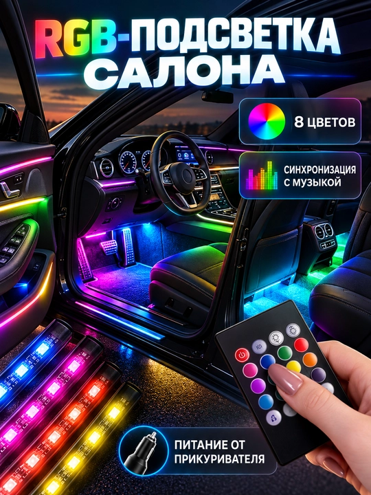 Светодиодная лента для подсветки авто - 