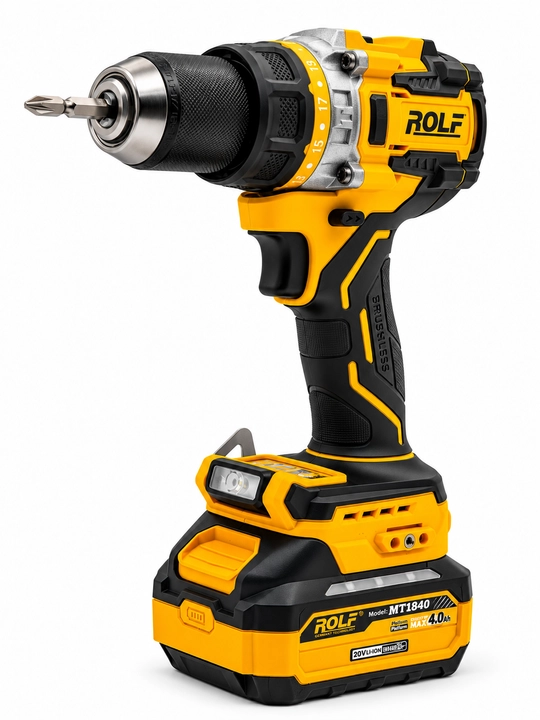 ROLF TOP-5048 akkumulyatorli drel-shurupburagich, 120 Nm, 20 V, cho‘tkasiz, 2 akkumulyator