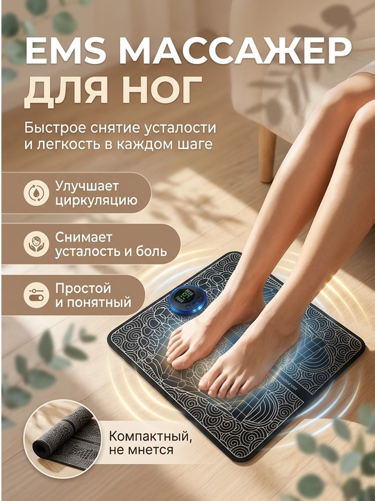 Массажер для ног EMS Massager, для мышц и стоп, тренажёр миостимулятор