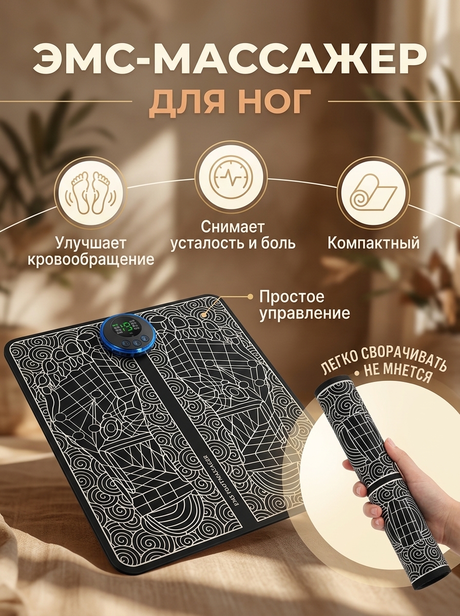 Массажер для ног EMS Massager, для мышц и стоп, тренажёр миостимулятор