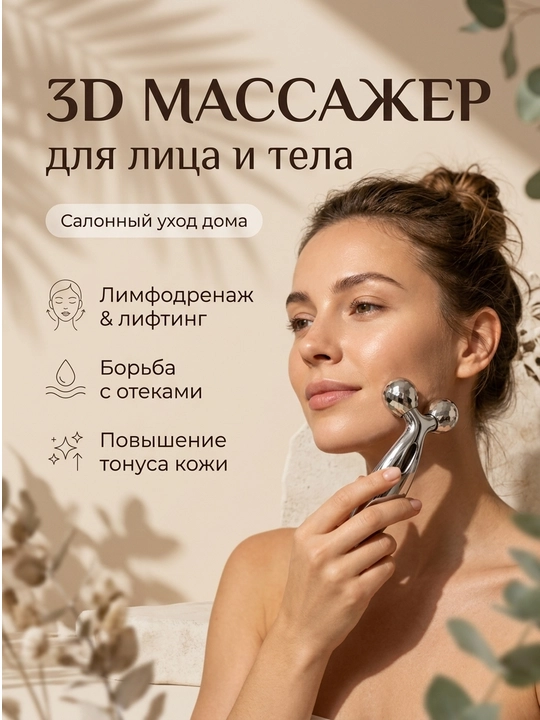 3D роллер для лица лифтинговый, массажер для тела, массажный ролик