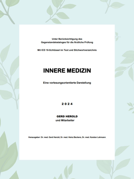 Kitob Innere Medizin 2024 Gerd Herold, Nemis tilida tibbiyot darsligi - 