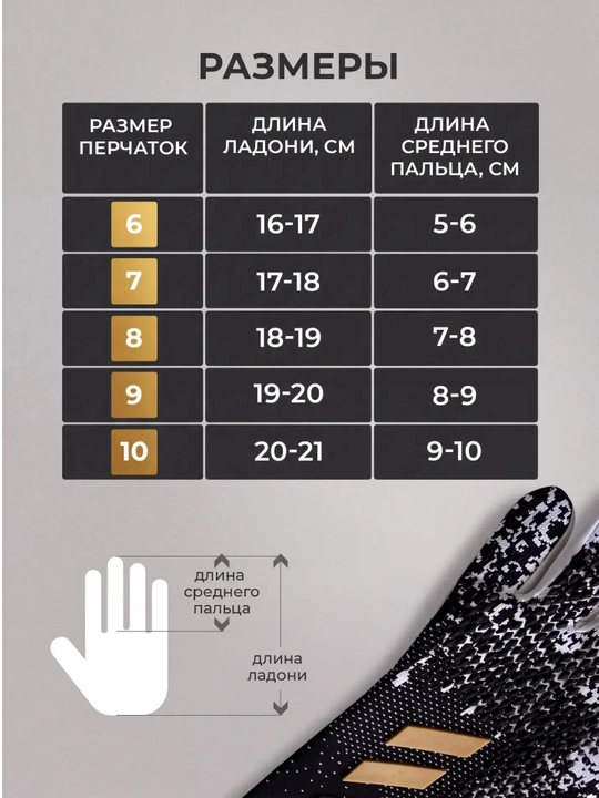 Перчатки вратарские для профессионального футбола