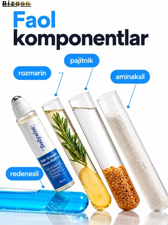 Сыворотка для роста волос Hair Growth Serum Rooll-on Bodywise, 25 мл, от выпадения