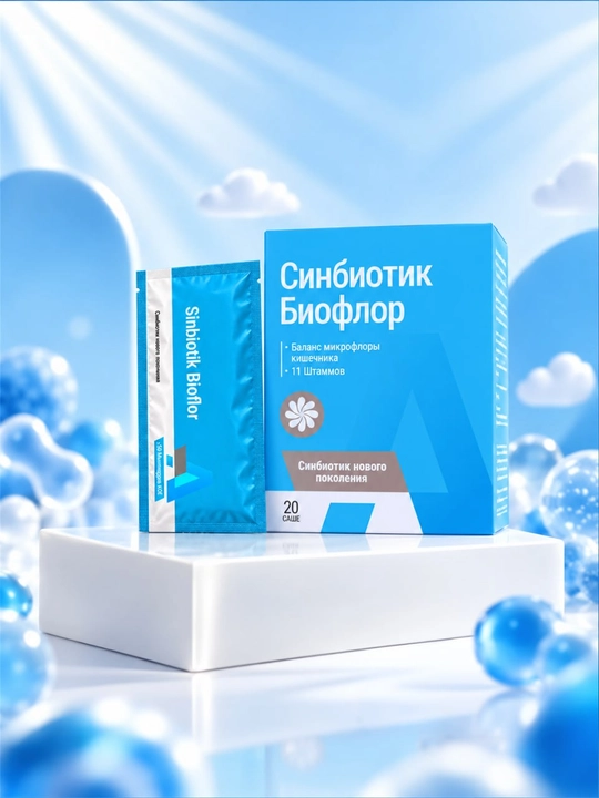 APG Bioflor саше – новый синбиотик (пробиотик + пребиотик +цинк) для  микрофлоры кишечника