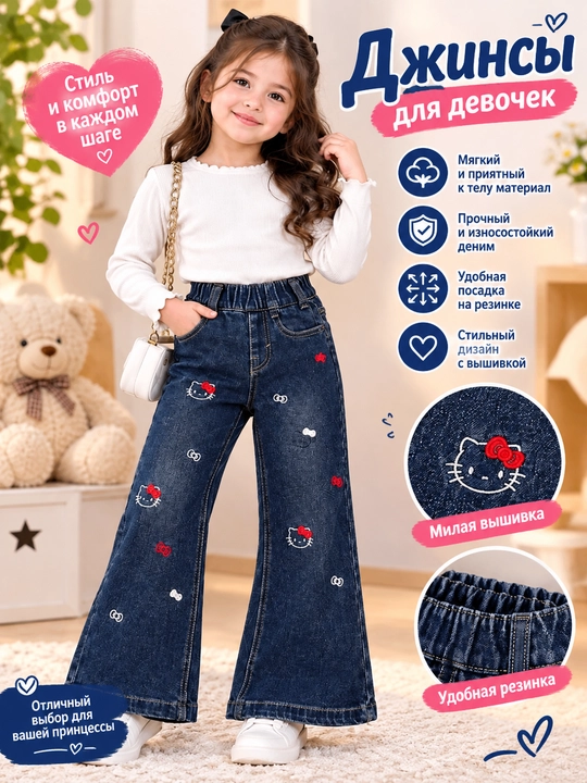 Qiz bolalar uchun jinsi shim 3_7yosh - 