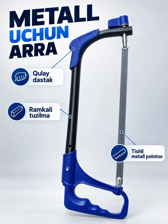 Metall uchun qo‘l arrasi RAKETA P-20171196, ramkali, polotnoli