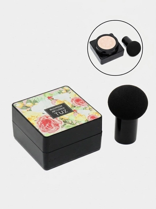 Тональный крем-кушон BB TUZ Mushroom Air Cushion, для лица пудра, тоналка, спонж, 15 г
