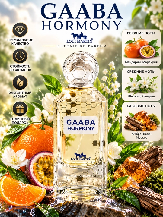 GAABA HORMONY, Erkaklar va ayollar uchun noodatiy elegant va unikal atir, 100 ml