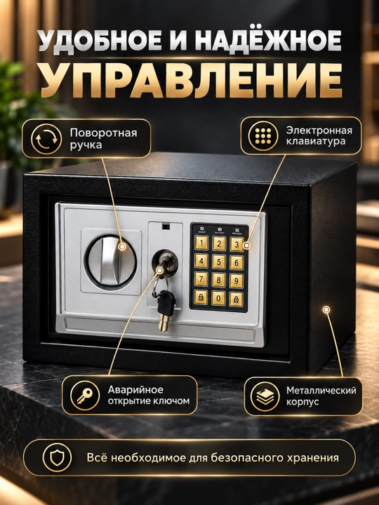 Pullar uchun metall kodli seyf saqlash uchun elektron seyf