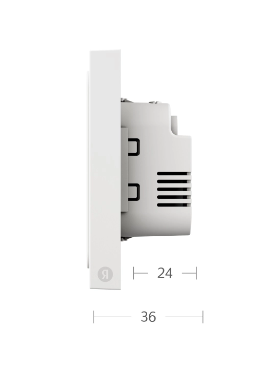 Умный выключатель Яндекс YNDX-00532, 2 клавиши, Zigbee 3.0, с Алисой, белый