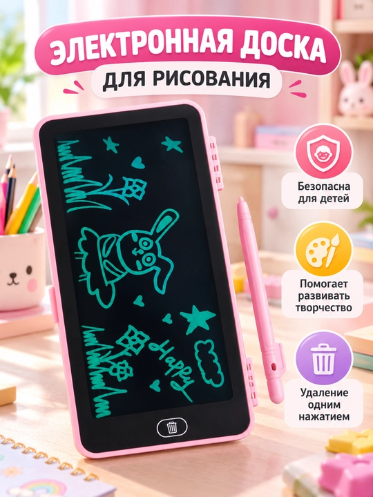 LCD elektron doska-pennal, bolalar uchun chizish va yozish planshet, maktab uchun qulay