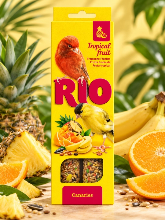 Лакомые палочки RIO для канареек с тропическими фруктами, 85 г - 