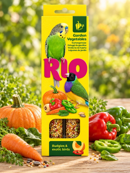 Budgerigarlar va ekzotik qushlar uchun RIO sabzavotli taom tayoqchalari - 