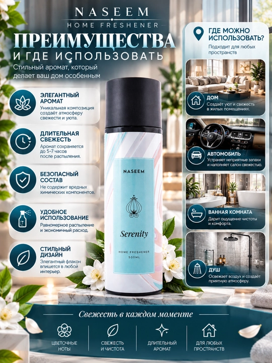 Avtomobil uchun hushbo'y hidli air freshner 500 ml