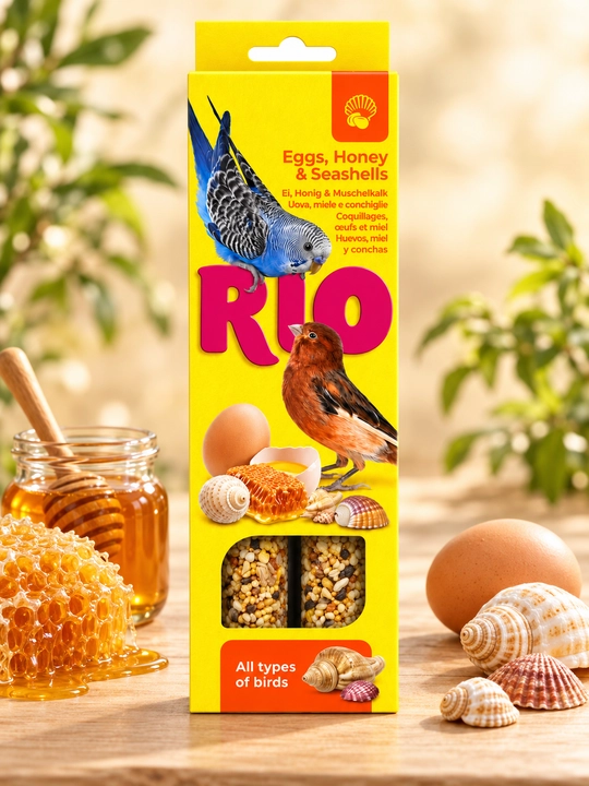 RIO qushlar uchun tuxum, asal va chig‘anoq qo‘shilgan mazali tayoqchalar - 