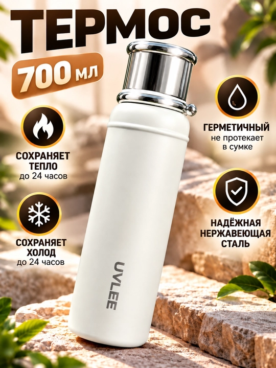 Choy, qahva, suv, issiq va sovuq ichimliklar uchun 700 ml WYLEE po‘lat termos - 