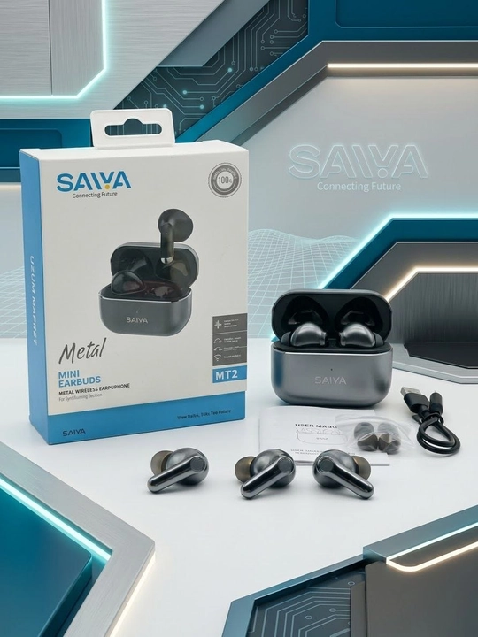 SAIYA MT2 — Erpots simsiz quloqchinlari, metall korpusli TWS Bluetooth 5.3
