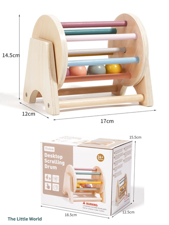 Деревянная Montessori вращающаяся барабан, развивающая игрушка для детей