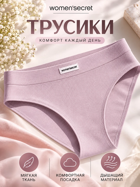 Women'secret ayollar pushti rangli kundalik trusigi - 