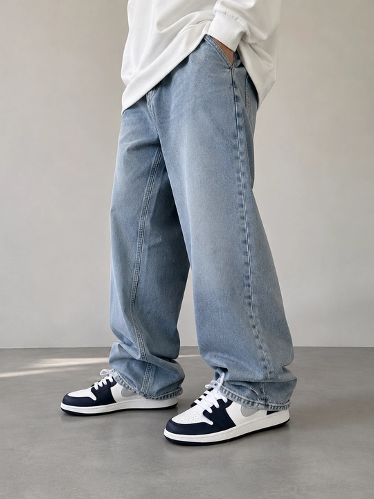 Мужские кроссовки в бело-синем спортивном стиле Nike Jordan 1 Low Grey Navy