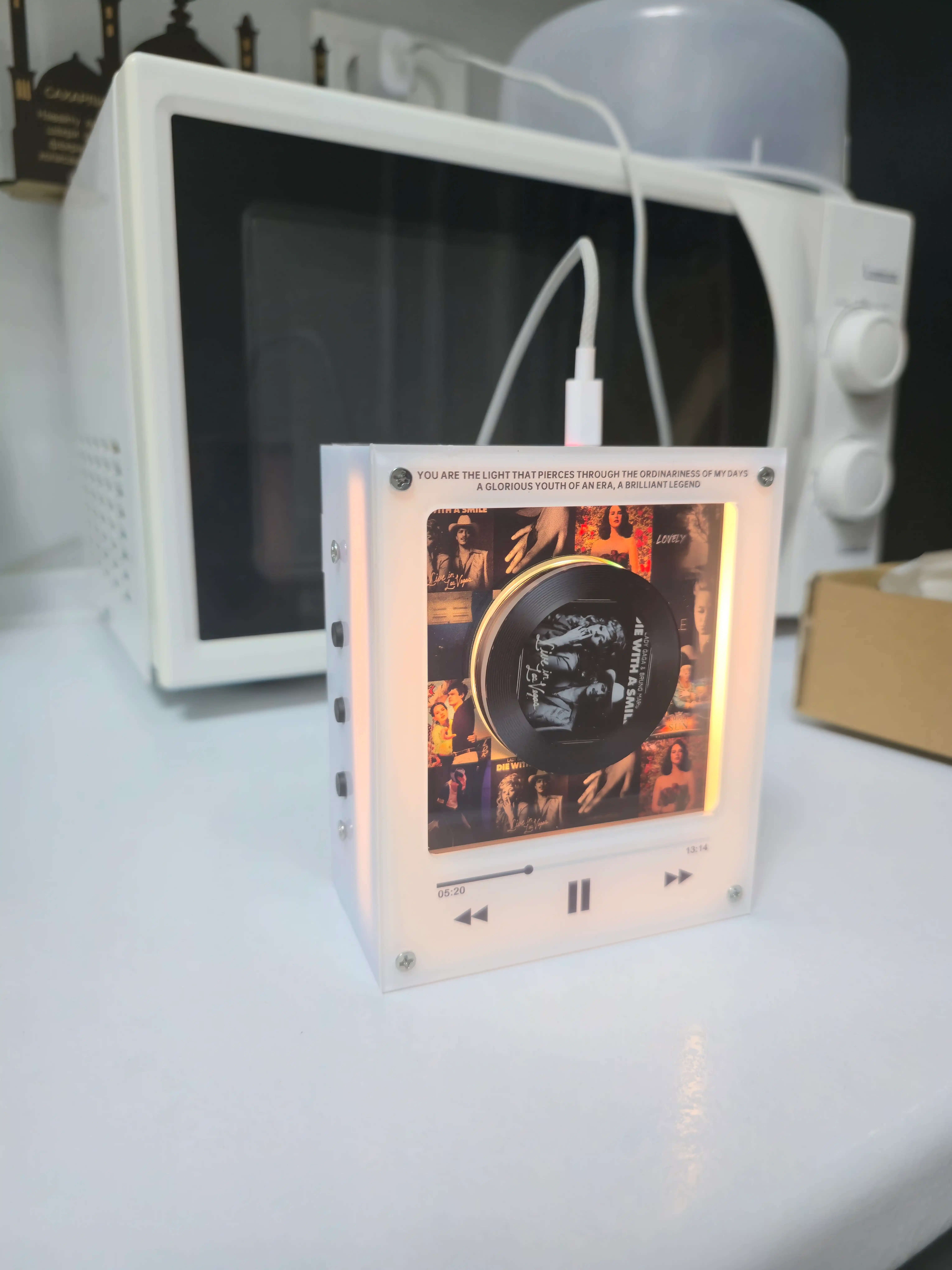 Музыкальный магнит на холодильник с дисками, колонка пластинка, ретро ночник Anyofa