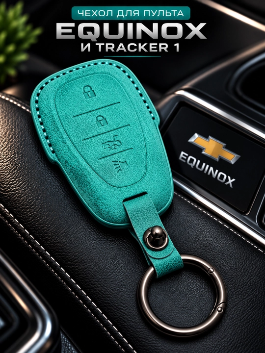 Чехол для автомобильного пульта Chevrolet Equinox и Tracker 1 с кольцом для ключей - 