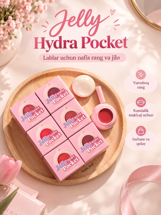 Jelly hydra pocket блестящая губная помада, увлажняющий блеск, прозрачная помада