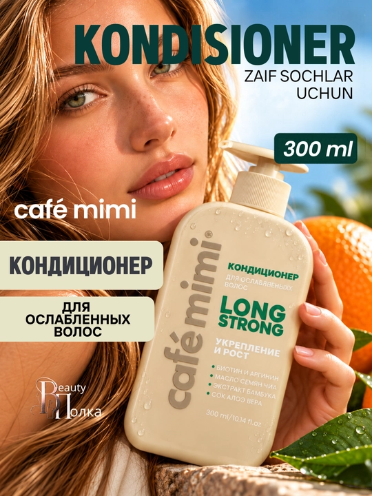 Sochlar uchun konditsioneri CAFE MIMI namlantiruvchi, tiklovchi,silliqlik va jilo beruvchi - 