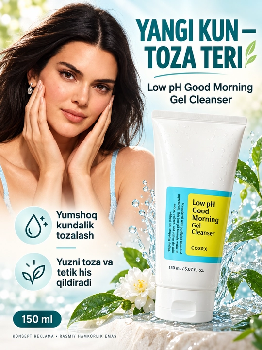 COSRX Low pH Good Morning Gel Cleanser — yuz yuvish geli, 150 ml - 