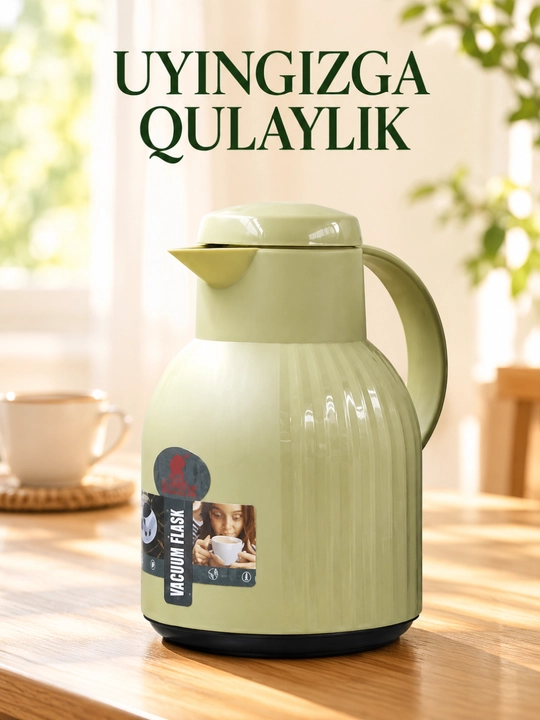 Termos, tutqichli va quyish tumshug‘li ichimlik idishi, 1 l - 