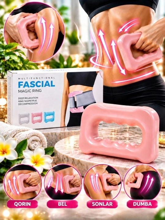 Fascia Magic Ring tana massajyori, qo‘l bilan ishlatiladigan, qorin, bel, son dumba uchun