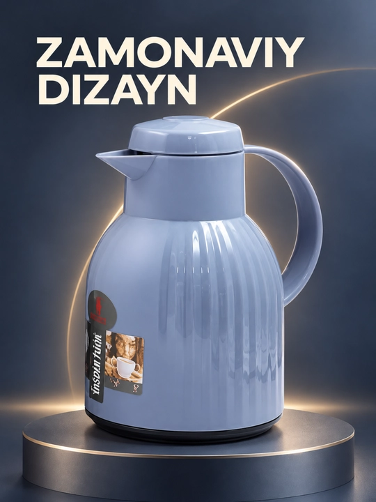 Termos, tutqichli va quyish tumshug‘li ichimlik idishi, 1 l