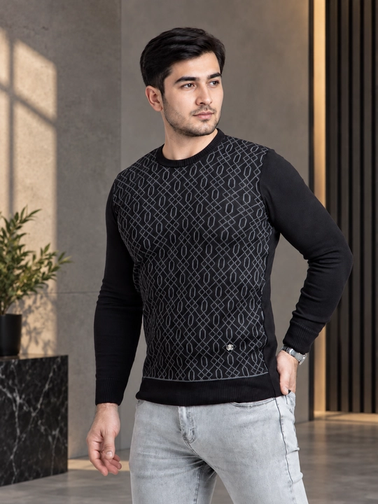 Свитер мужской, джемпер трикотажный с круглым вырезом, осенний, M L XL XXL