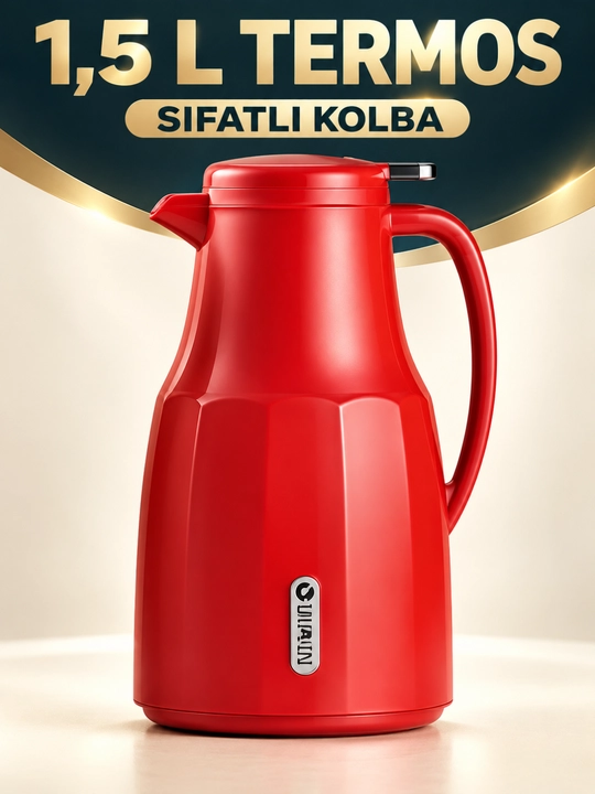 Termos, tutqichli va quyish tumshug‘li ichimlik idishi, 1.5 l