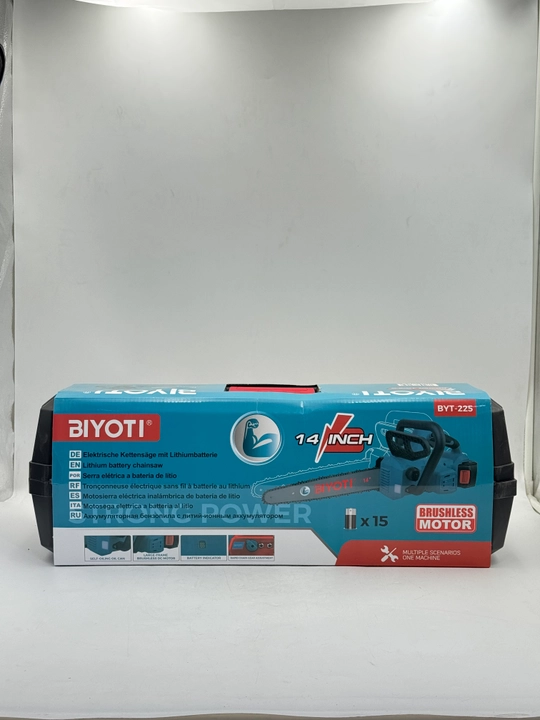 Аккумуляторная цепная пила BIYOTI BYT-225, 35 см, 20 В, 2 АКБ 5 А·ч, бесщёточная