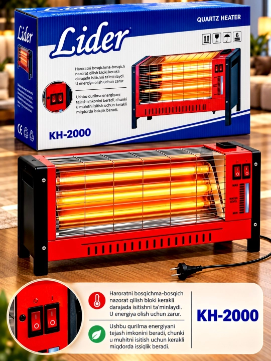 Электрический обогреватель MINIX, 2400 Вт, электропечка, для дома и офиса