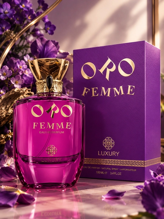 Женский парфюм Oro Femme Luxury Perfumes, 100 мл, фруктово-цветочный аромат - 