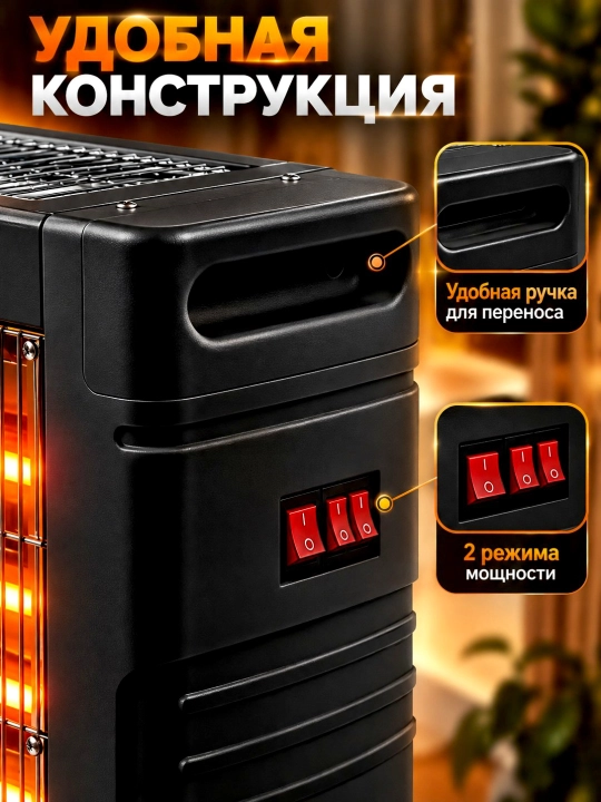 Электрический обогреватель MINIX, 2400 Вт, электропечка, для дома и офиса