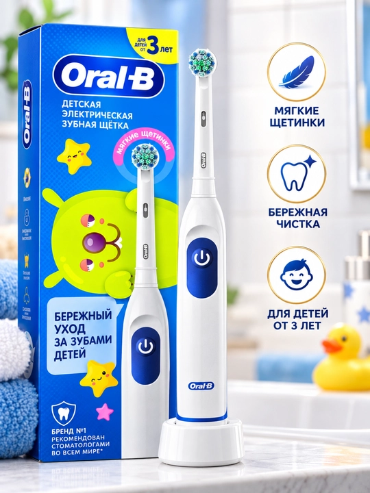 Oral-B bolalar elektr yumshoq tish cho‘tkasi, 1 dona - 