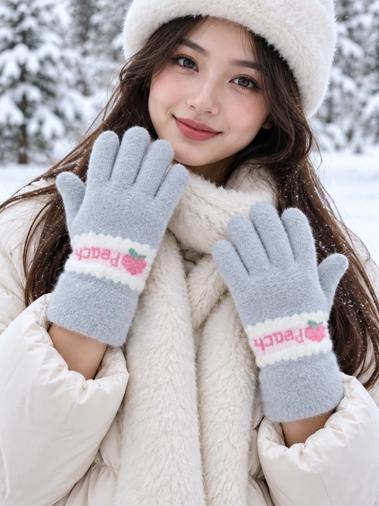 Ayollar uchun qishki sensorli qo‘lqop, yumshoq, 19×8 sm, turli ranglar