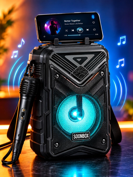 SOONBOX S7 portativ Bluetooth kalonka mikrofon bilan