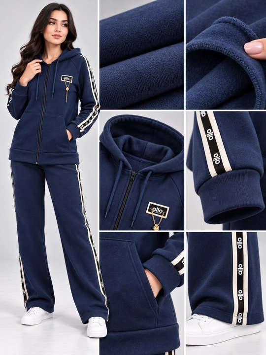 Ayollar uchun qalin nachosli sport kostyumi, kapyushonli, zamokli, standart 48–50