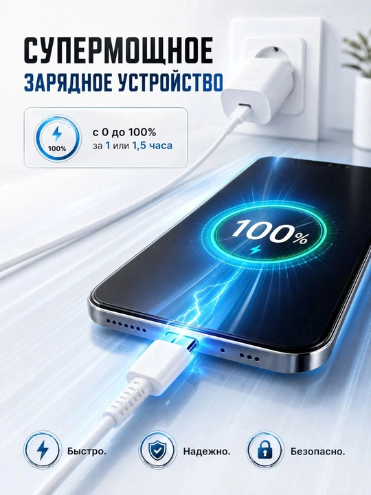 Samsung зарядное устройство 25 W с кабелем Type-C, очень быстрая зарядка