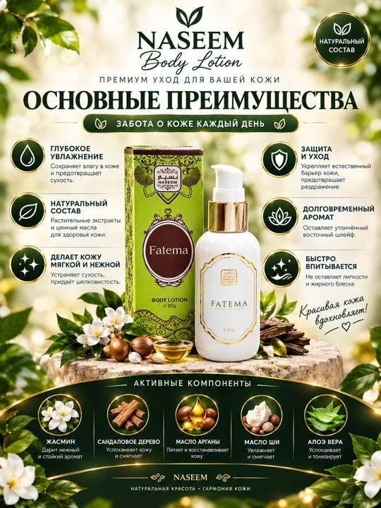 Parfyumeriya tana losoni tana uchun losoni, 80 g