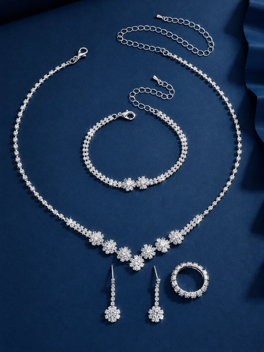 Taqinchoqlar nabor marjon/choker, bilaguzuk, ziraklar va uzuk 4 tasi 1
